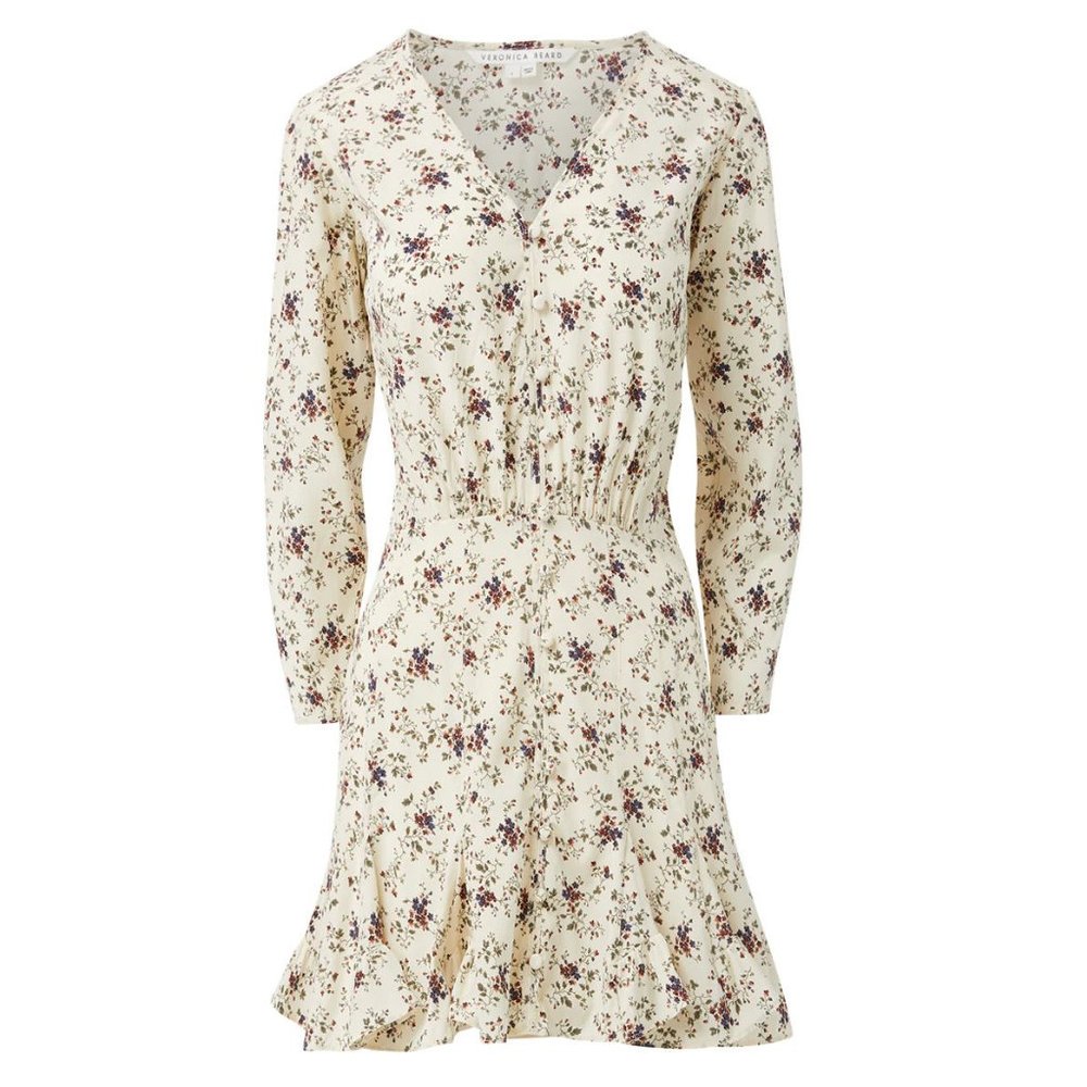 VERONICA BEARD Riggins Floral Dress In Whitestone Multi - Picture 5 of 8